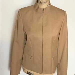 Pendleton Wool Zippered Tan Jacket  100% Virgin wool sz 6
